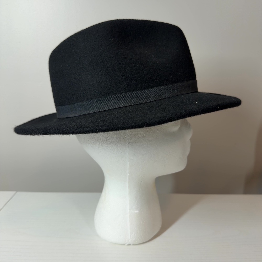 Target Black 100% Wool Felt Fedora Hat Ribbon Band Size M/L